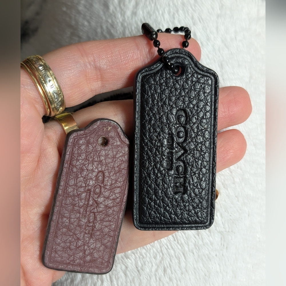 Coach Black and Brown Leather Bag Replacement Tags